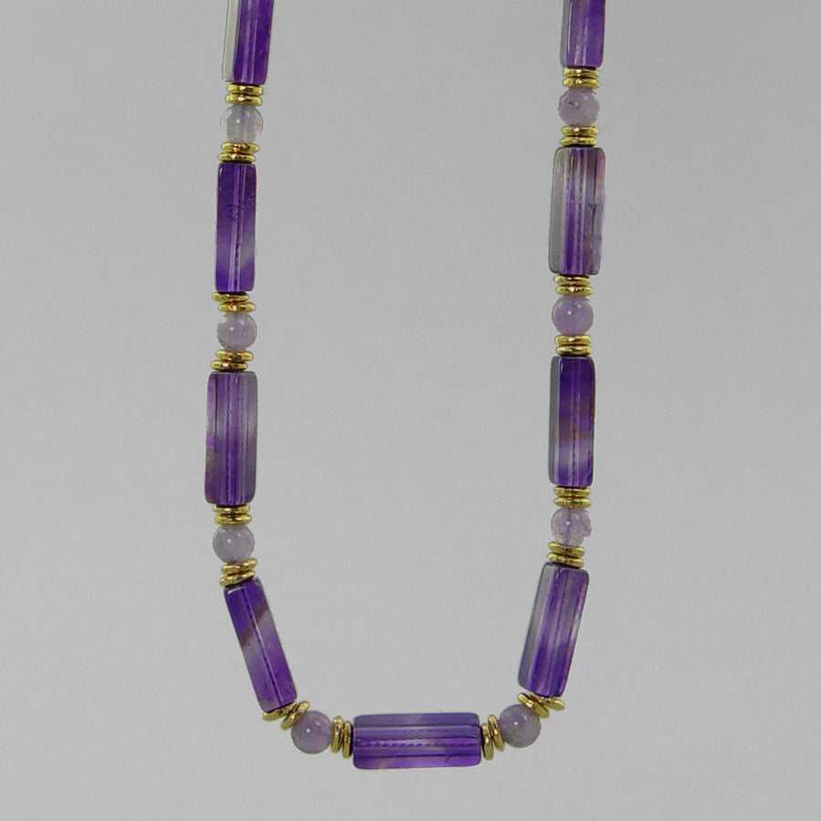 Amethyst Rectangle Necklace