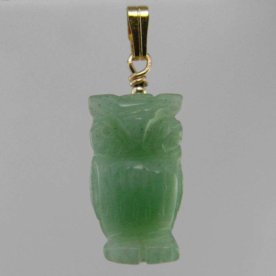Aventurine Owl Pendant
