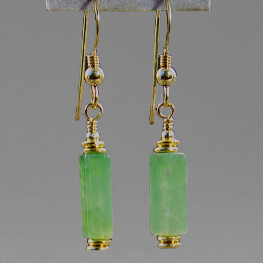 Aventurine Rectangle Earrings