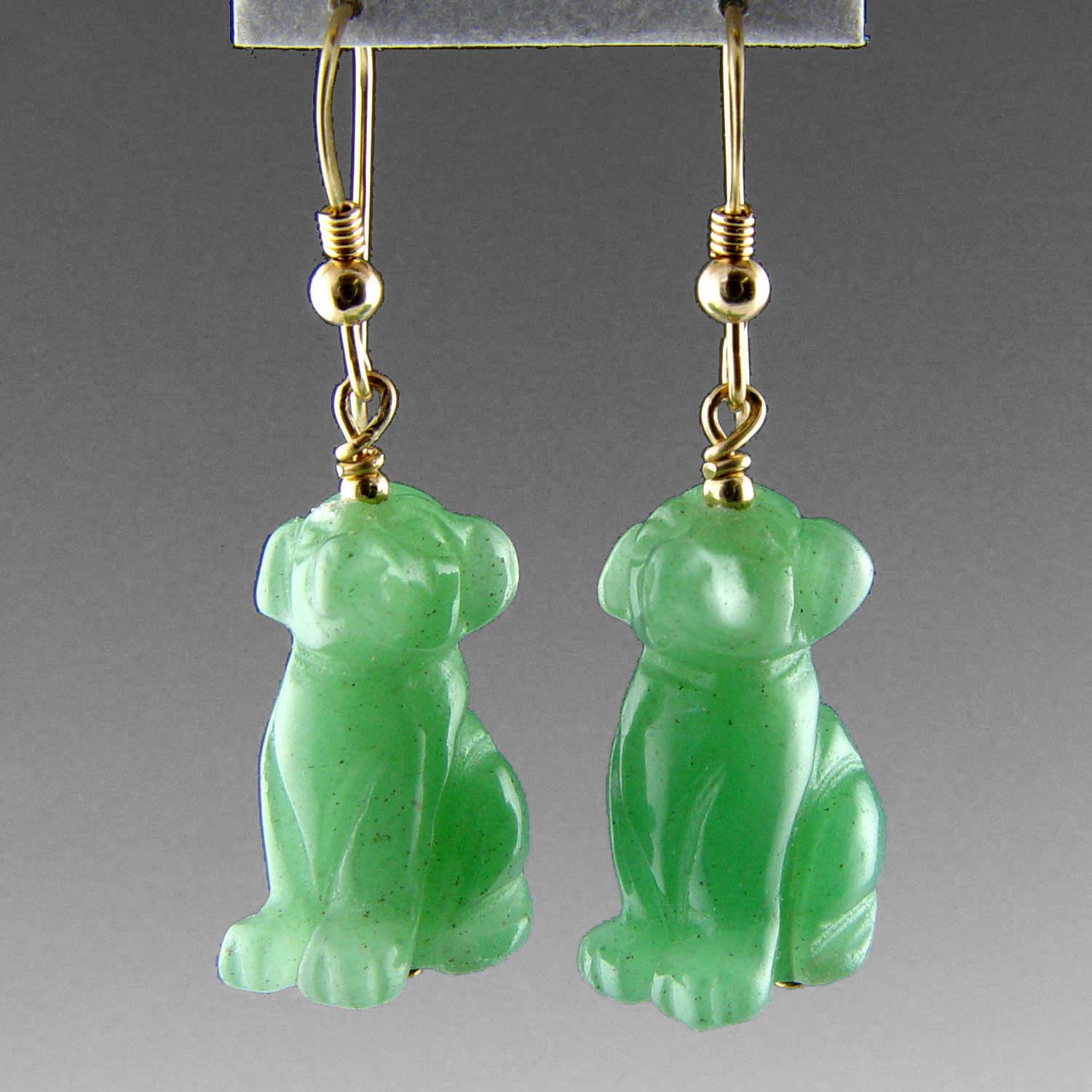 Aventurine Dog Earrings