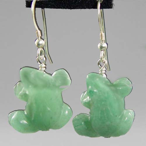 Aventurine Frog Earrings