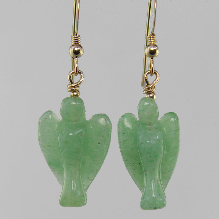 Aventurine Angel Earrings