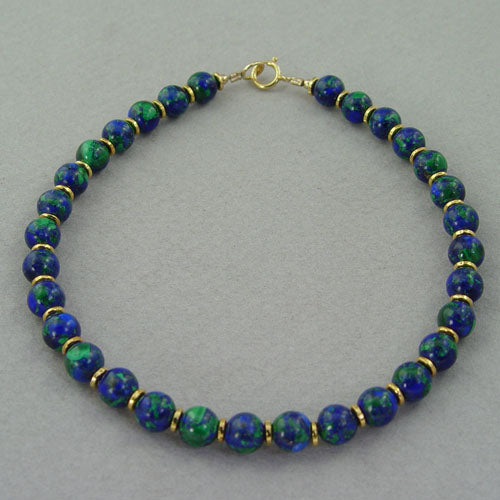 Azurite Malachite Classic Round Bracelet