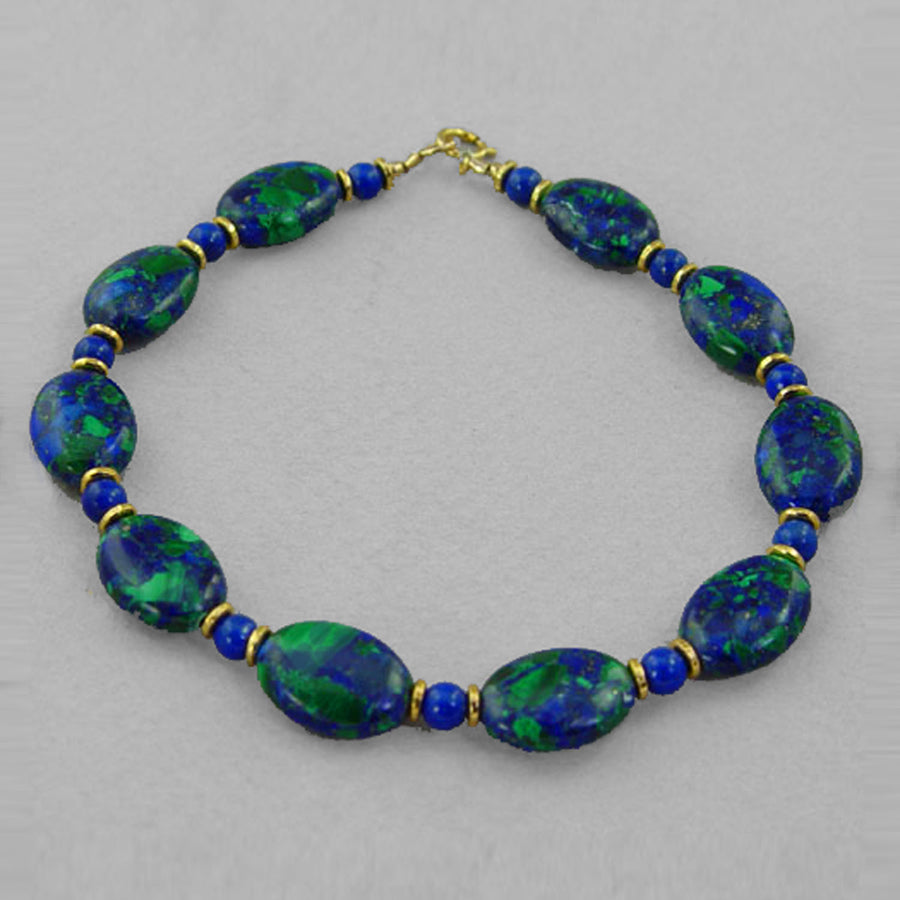 Azurite Malachite Oval Bracelet