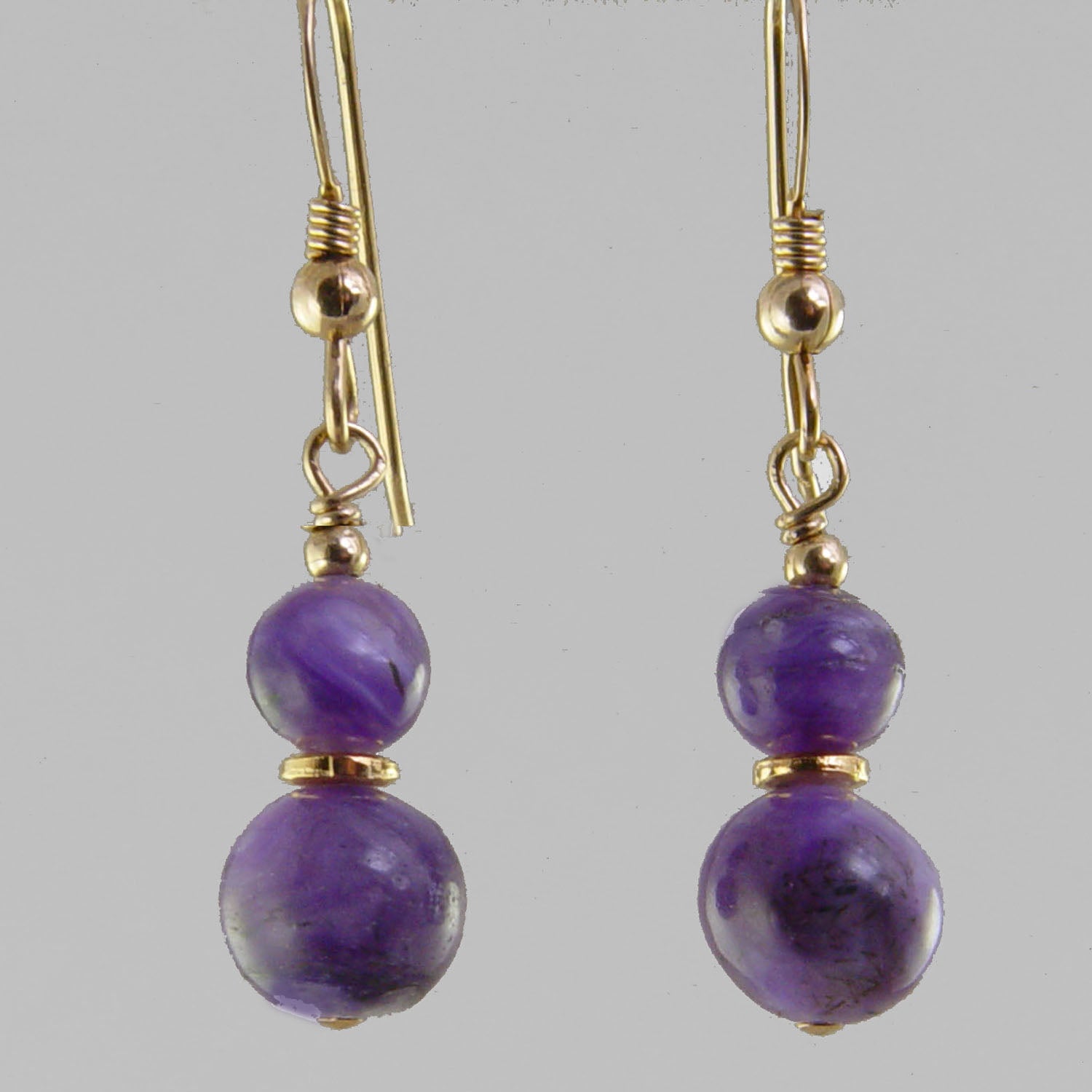 Charoite Classic Drop Earrings
