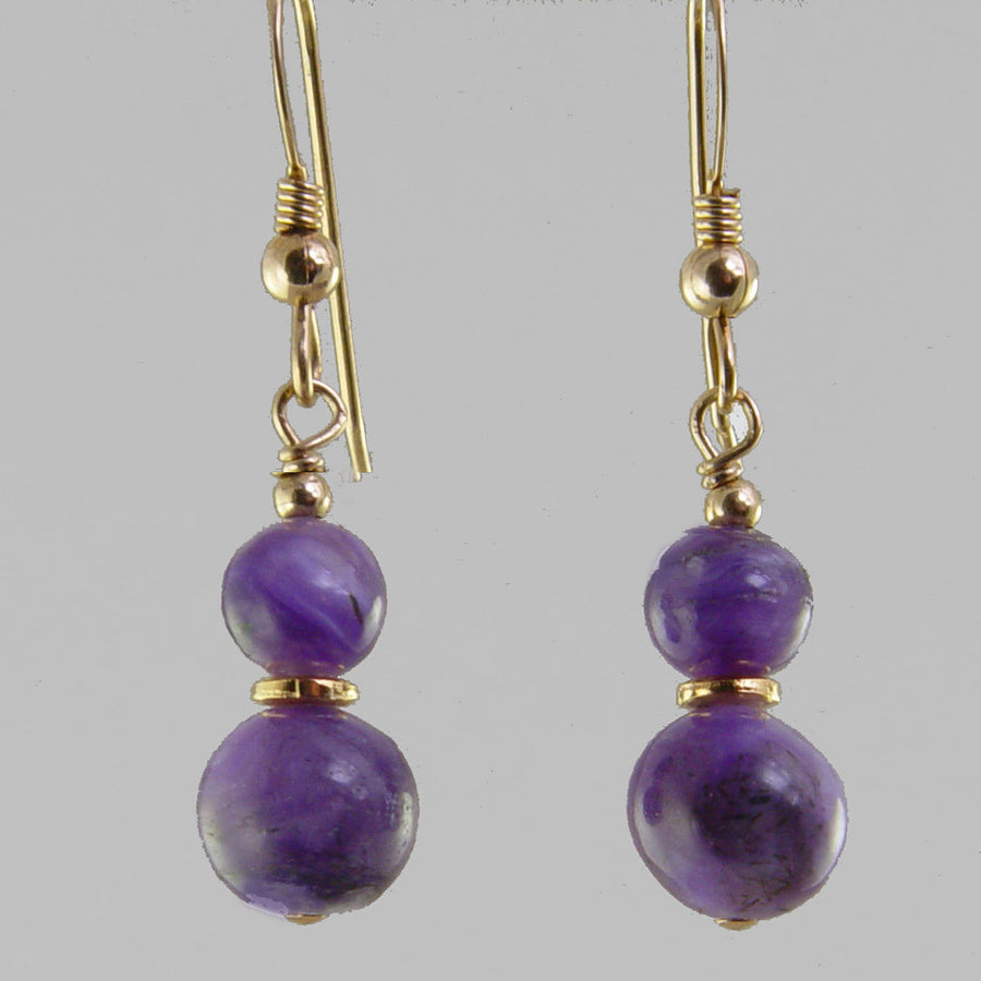Charoite Classic Drop Earrings