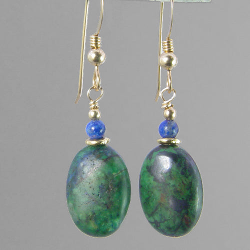 Chrysocolla Oval Earrings