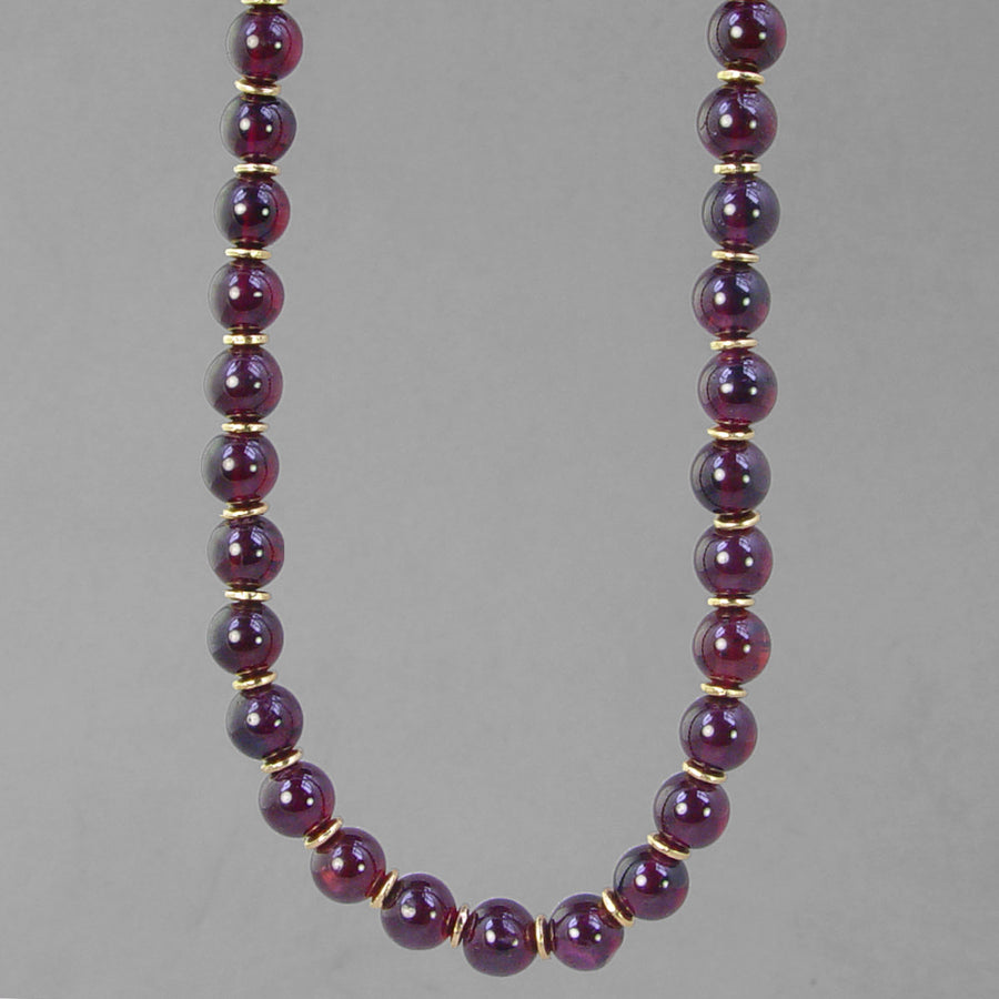 Garnet Classic Round Necklace