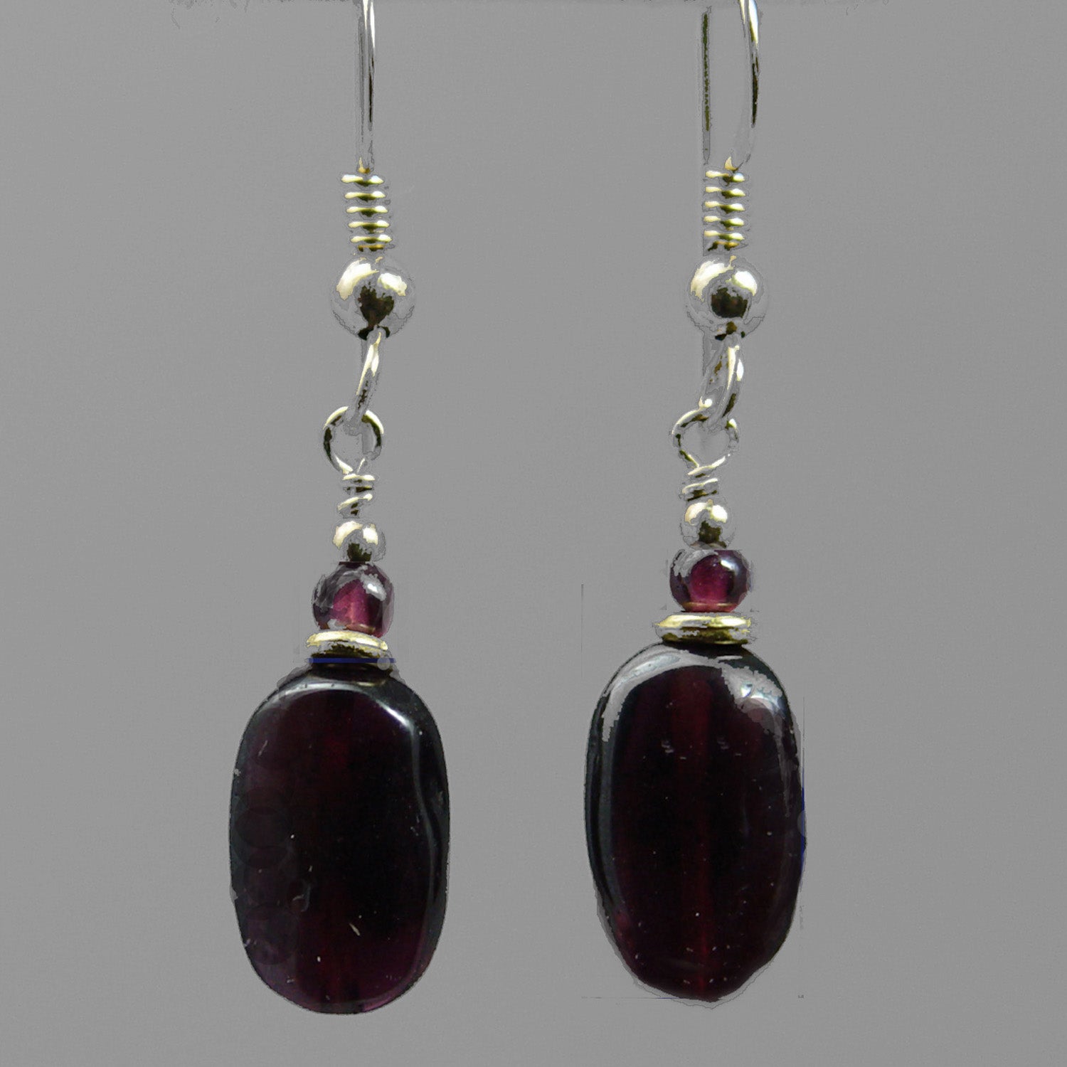 Garnet Oval Earrings