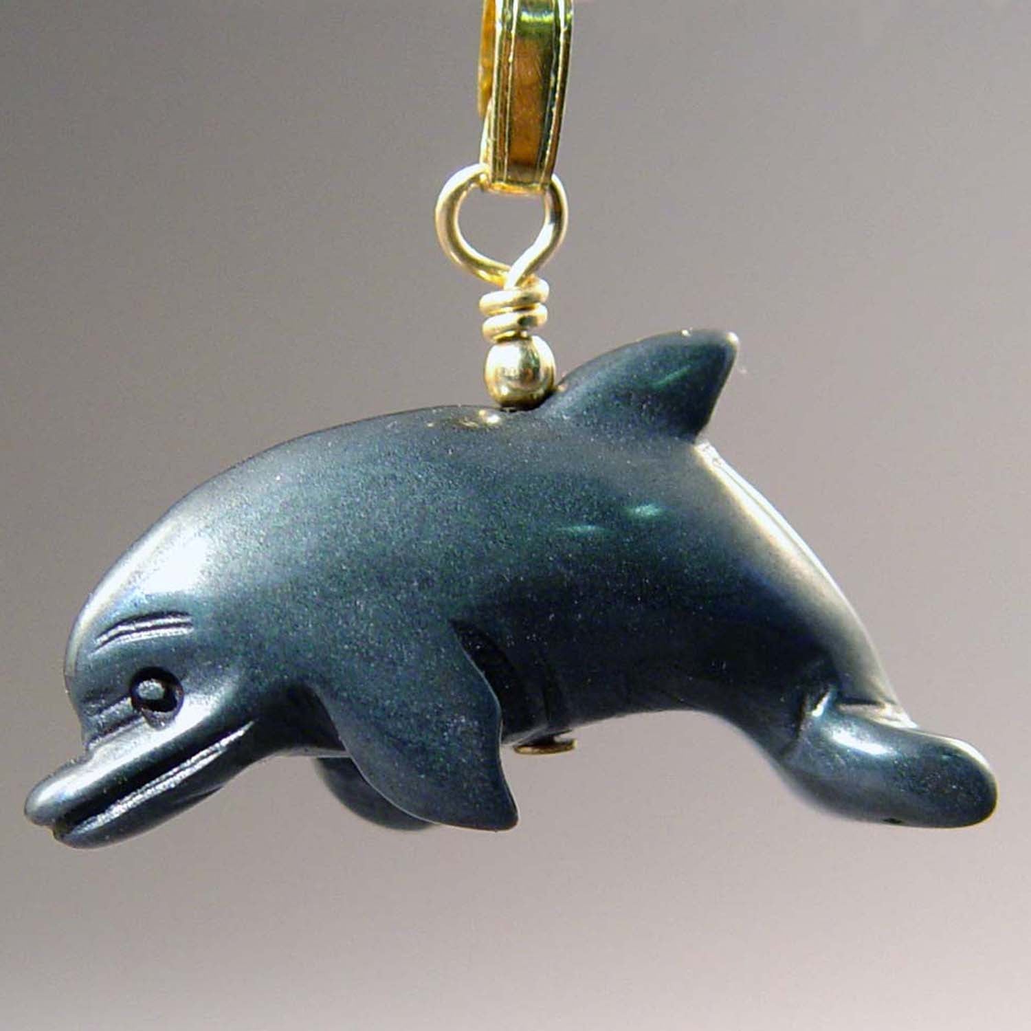 Hematite Dolphin Pendant