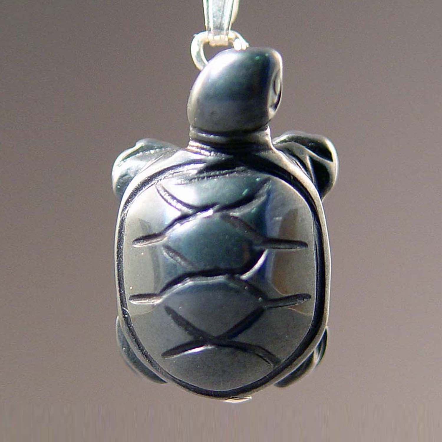 Hematite Turtle Pendant
