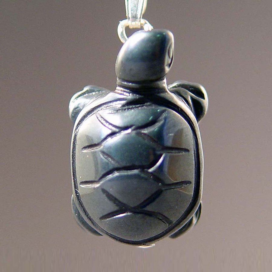 Hematite Turtle Pendant