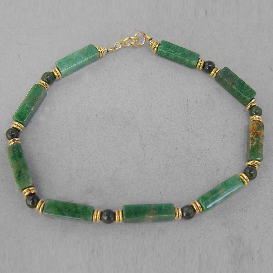 Green Jasper Rectangle Bracelet