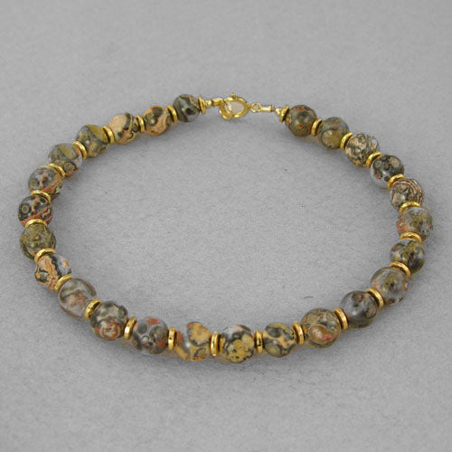 Leopardskin Jasper Classic Round Bracelet