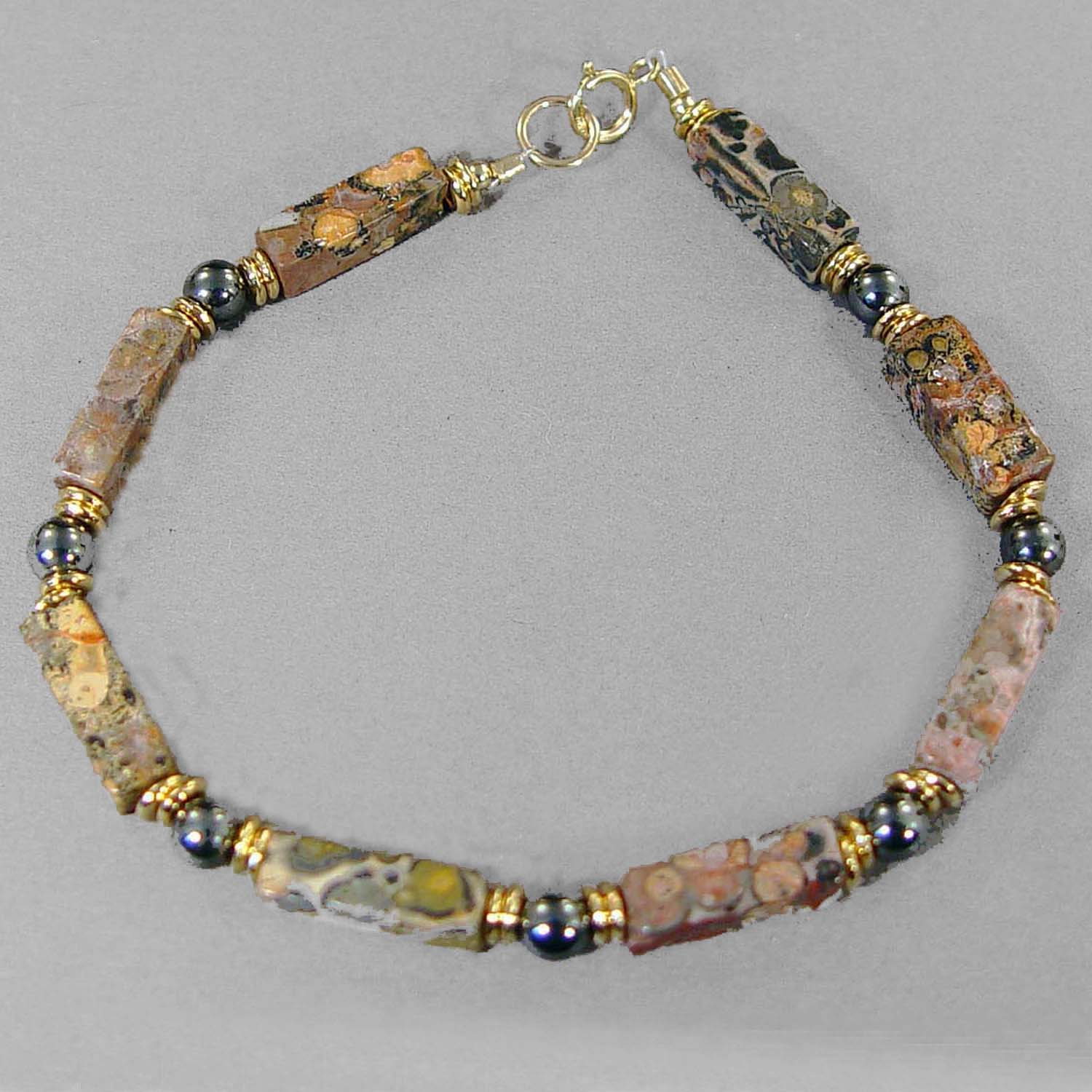 Leopardskin Jasper Rectangle Bracelet