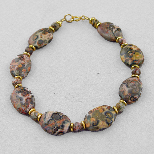 Leopardskin Jasper Oval Bracelet