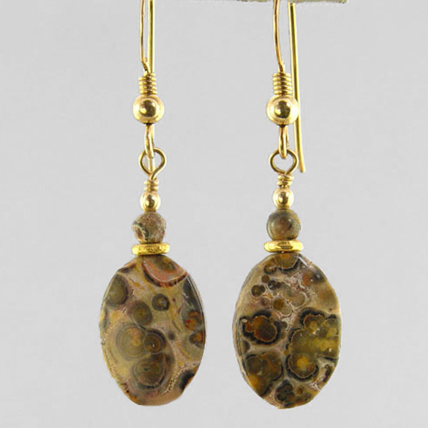 Leopardskin Jasper Oval Earrings