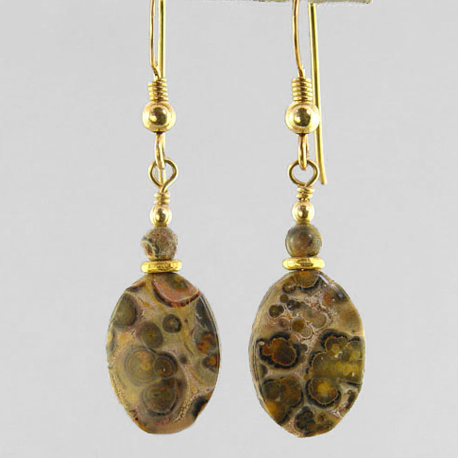 Leopardskin Jasper Oval Earrings