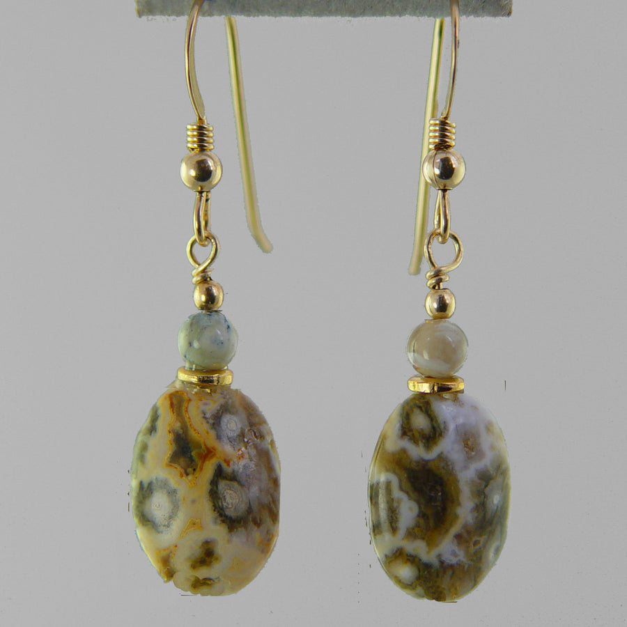 Ocean Jasper Oval Earrings