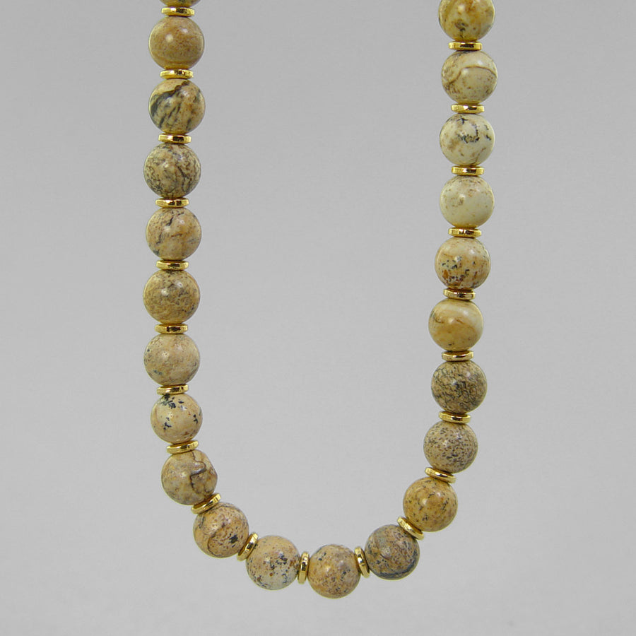 Picture Jasper Classic Round Necklace