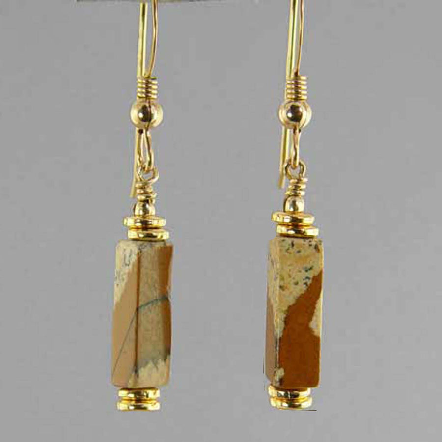 Picture Jasper Rectangle Earrings