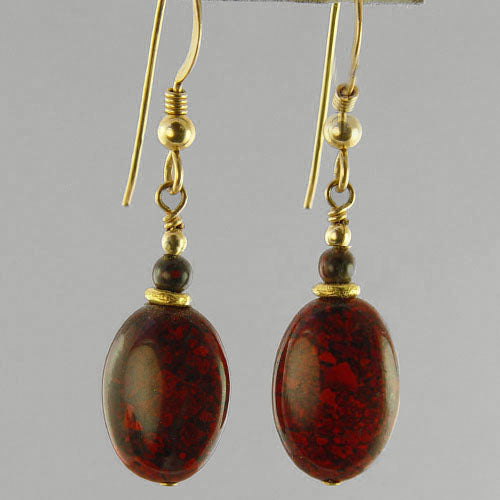 Poppy Jasper Oval Earrings