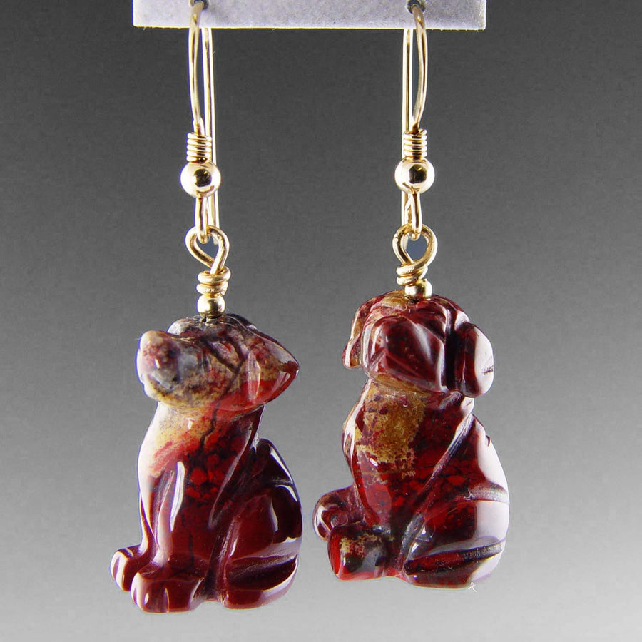 Poppy Jasper Dog Earrings