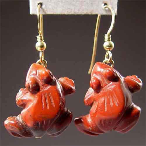 Poppy Jasper Frog Earrings