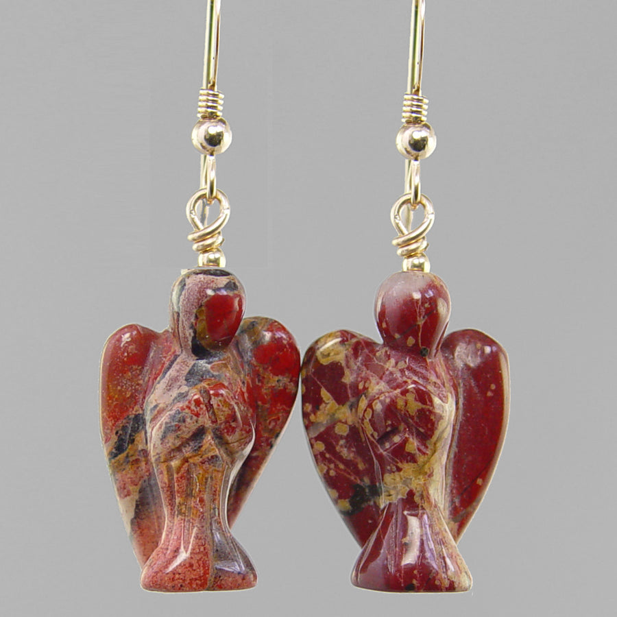 Poppy Jasper Angel Earrings