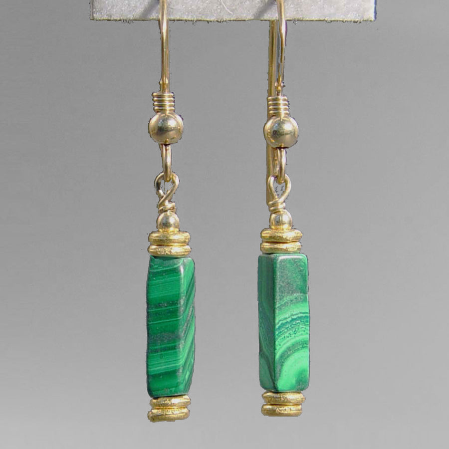 Malachite Rectangle Earrings