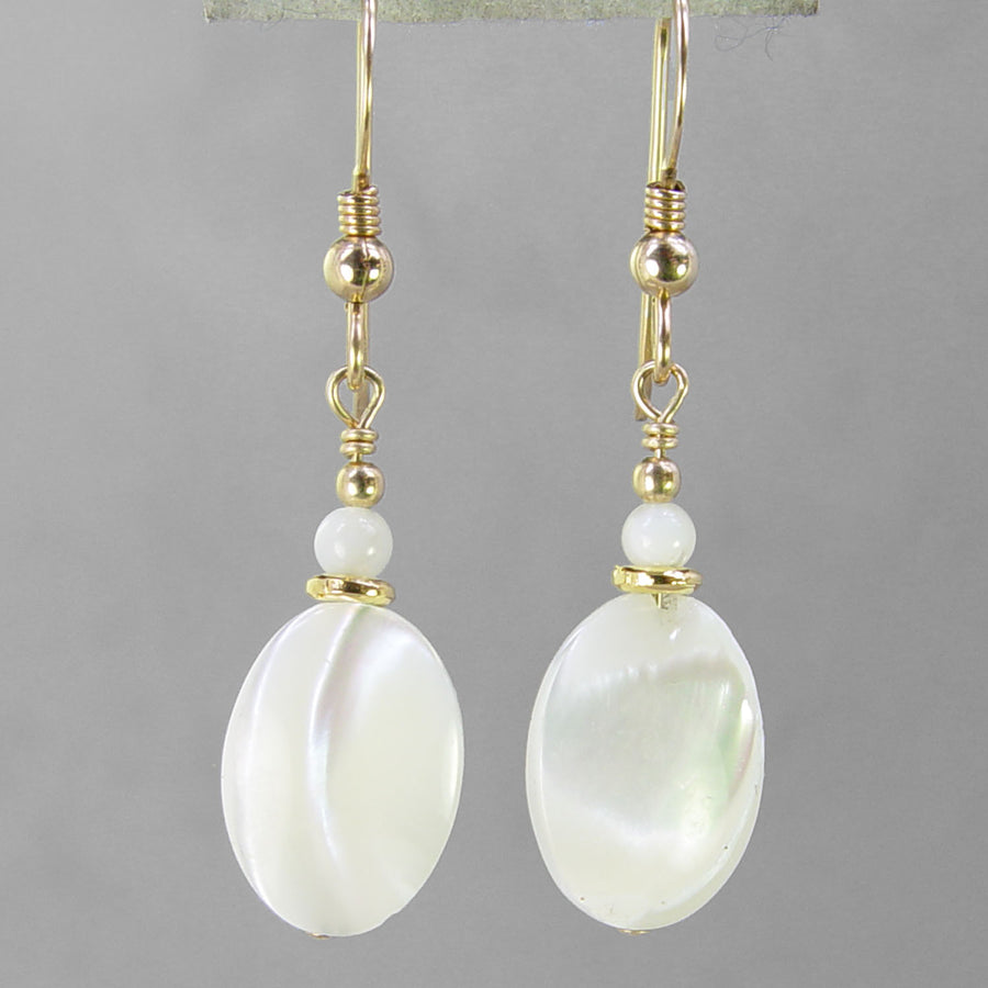Mother of Pearl Oval Earrings