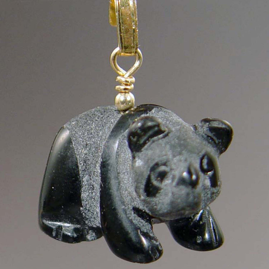 Black Obsidian Panda Pendant