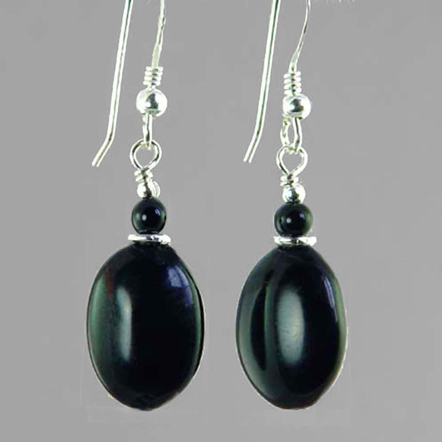 Black Onyx Oval Earrings
