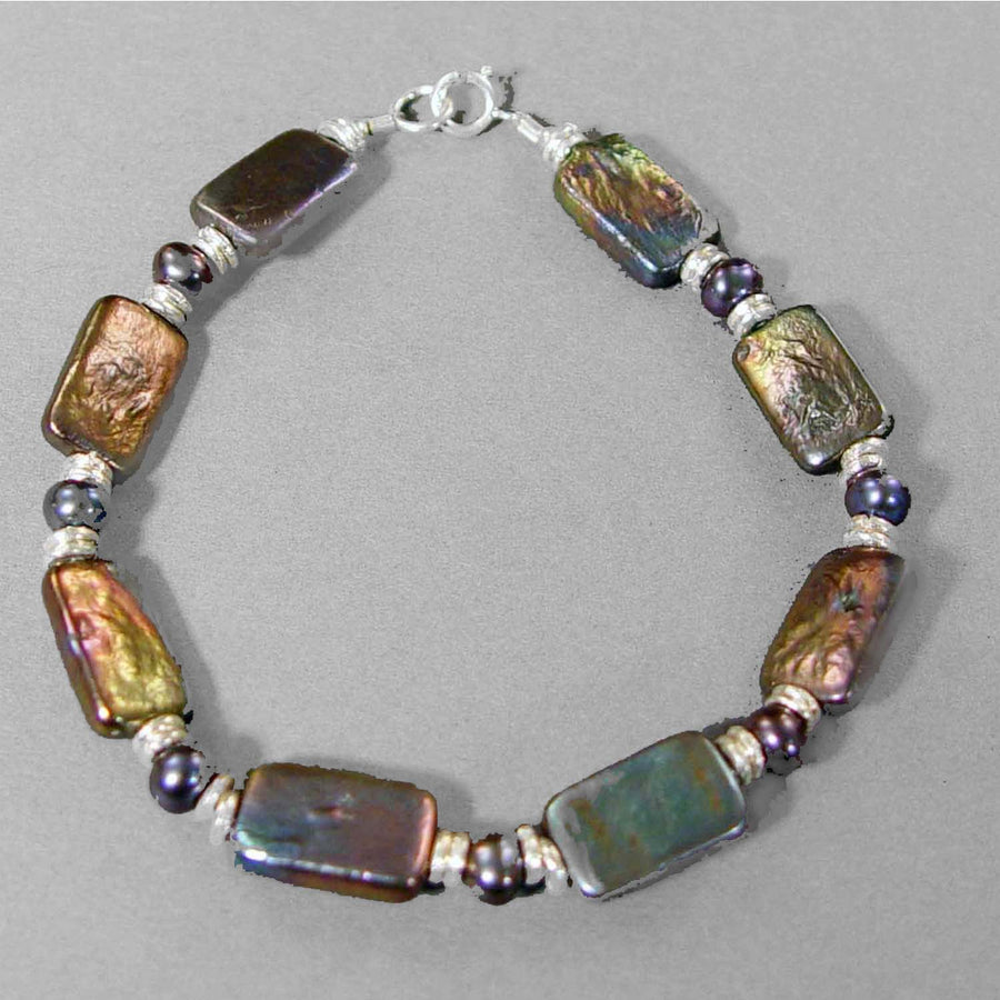 Iridescent Pearl Rectangle Bracelet
