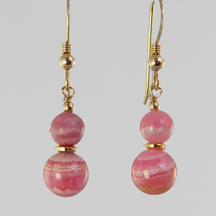 Rhodochrosite Classic Drop Earrings