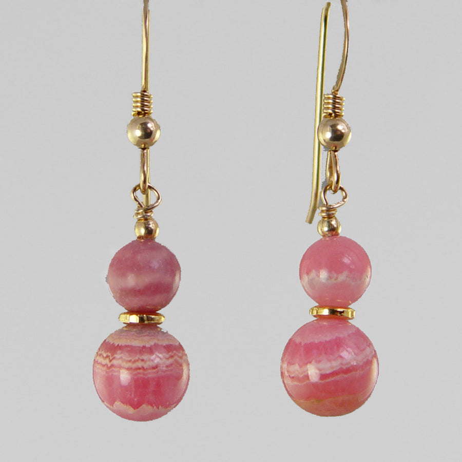 Rhodochrosite Classic Drop Earrings