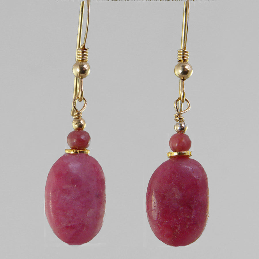 Rhodonite Oval Earrings