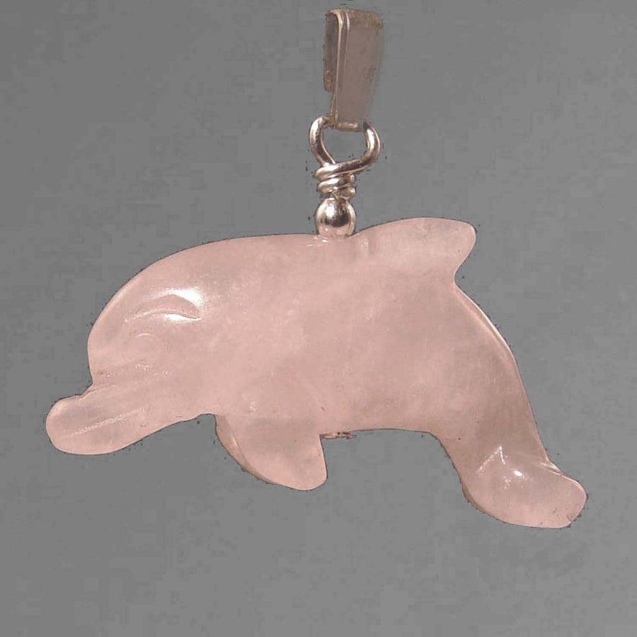 Rose Quartz Dolphin Pendant