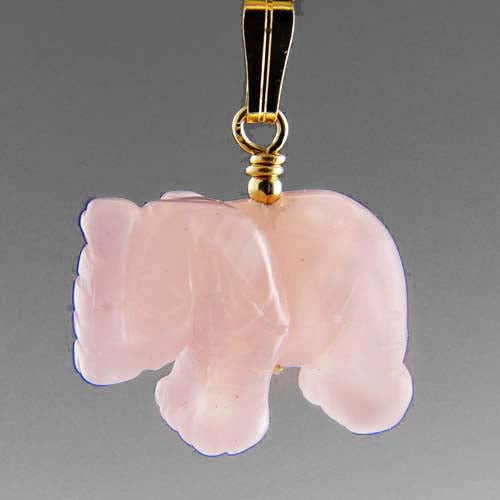 Rose Quartz Elephant Pendant