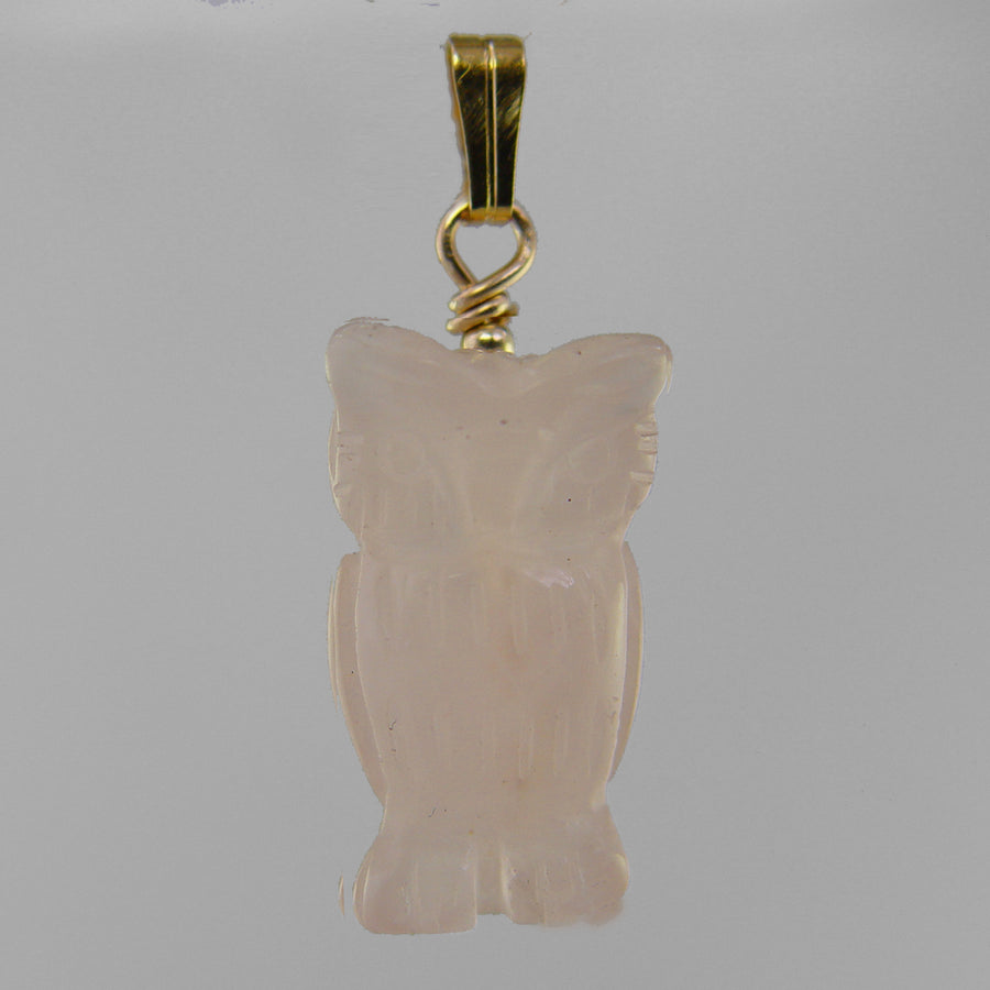 Rose Quartz Owl Pendant