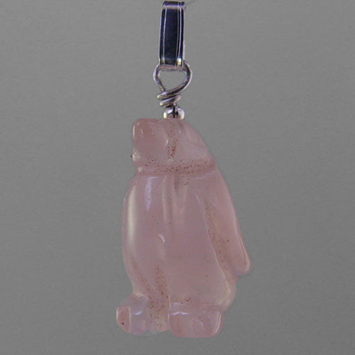 Rose Quartz Penguin Pendant