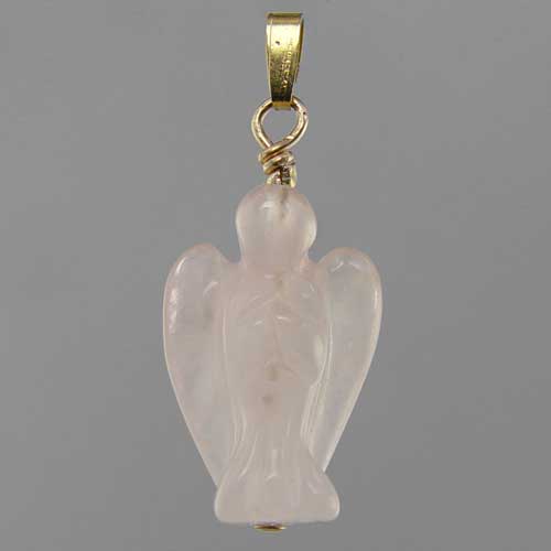 Rose Quartz Angel Pendant