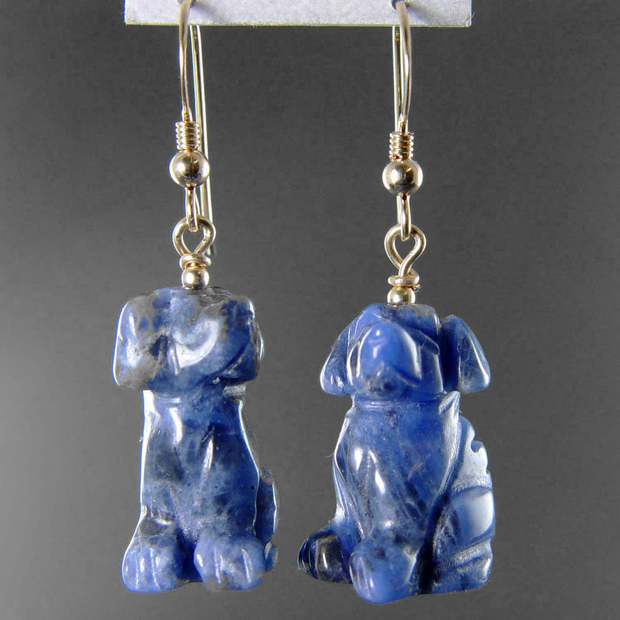 Sodalite Dog Earrings