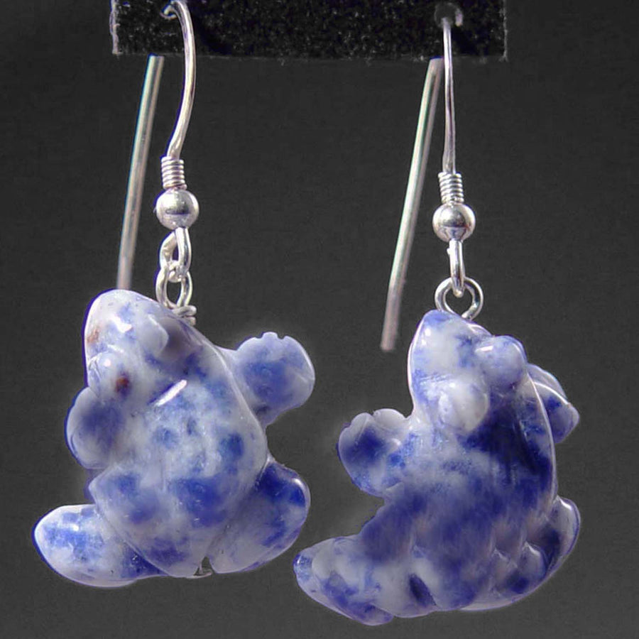 Sodalite Frog Earrings