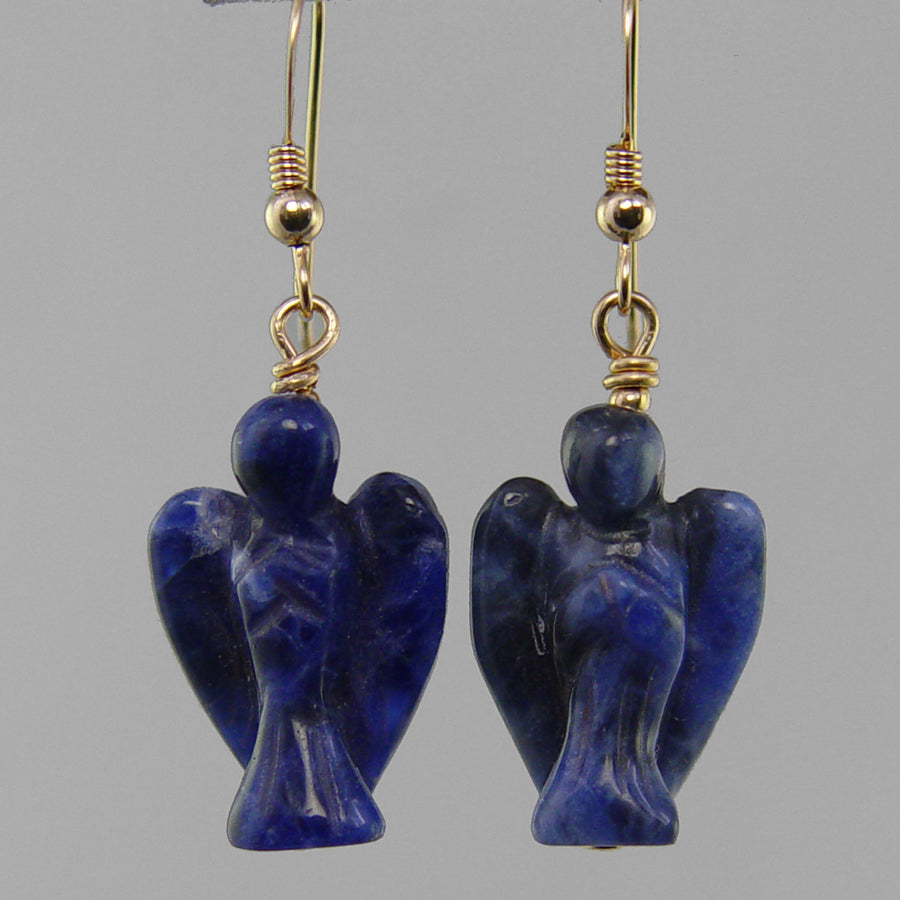 Sodalite Angel Earrings