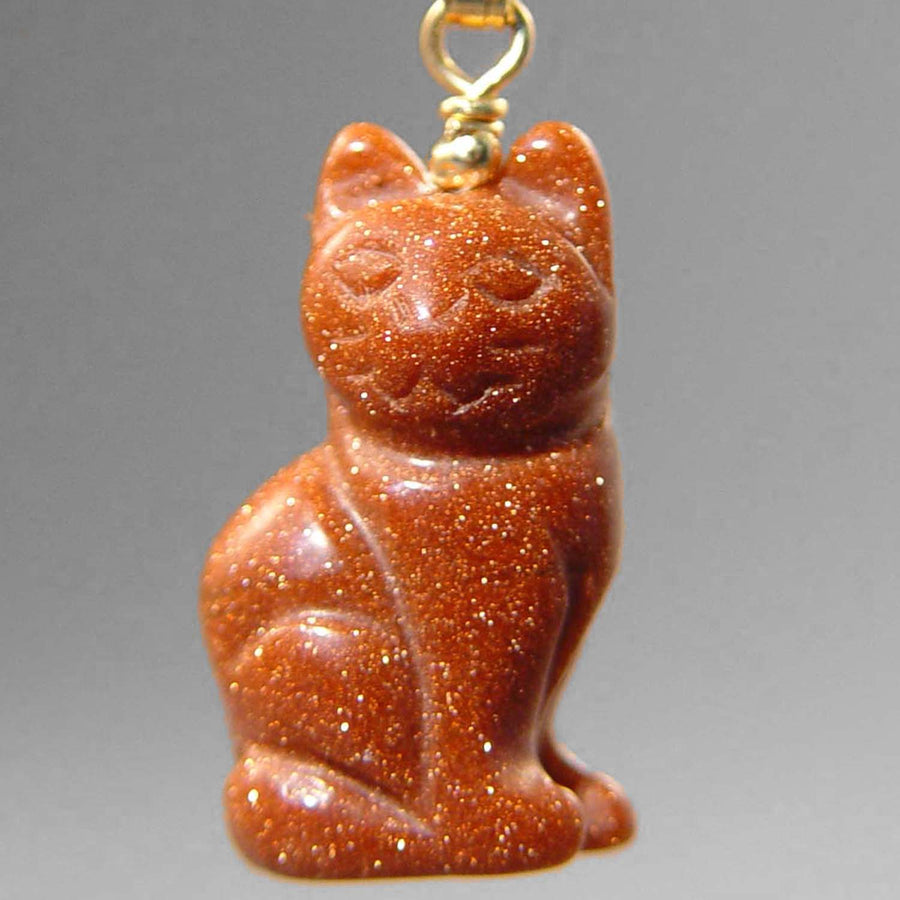 Goldstone Cat Pendant