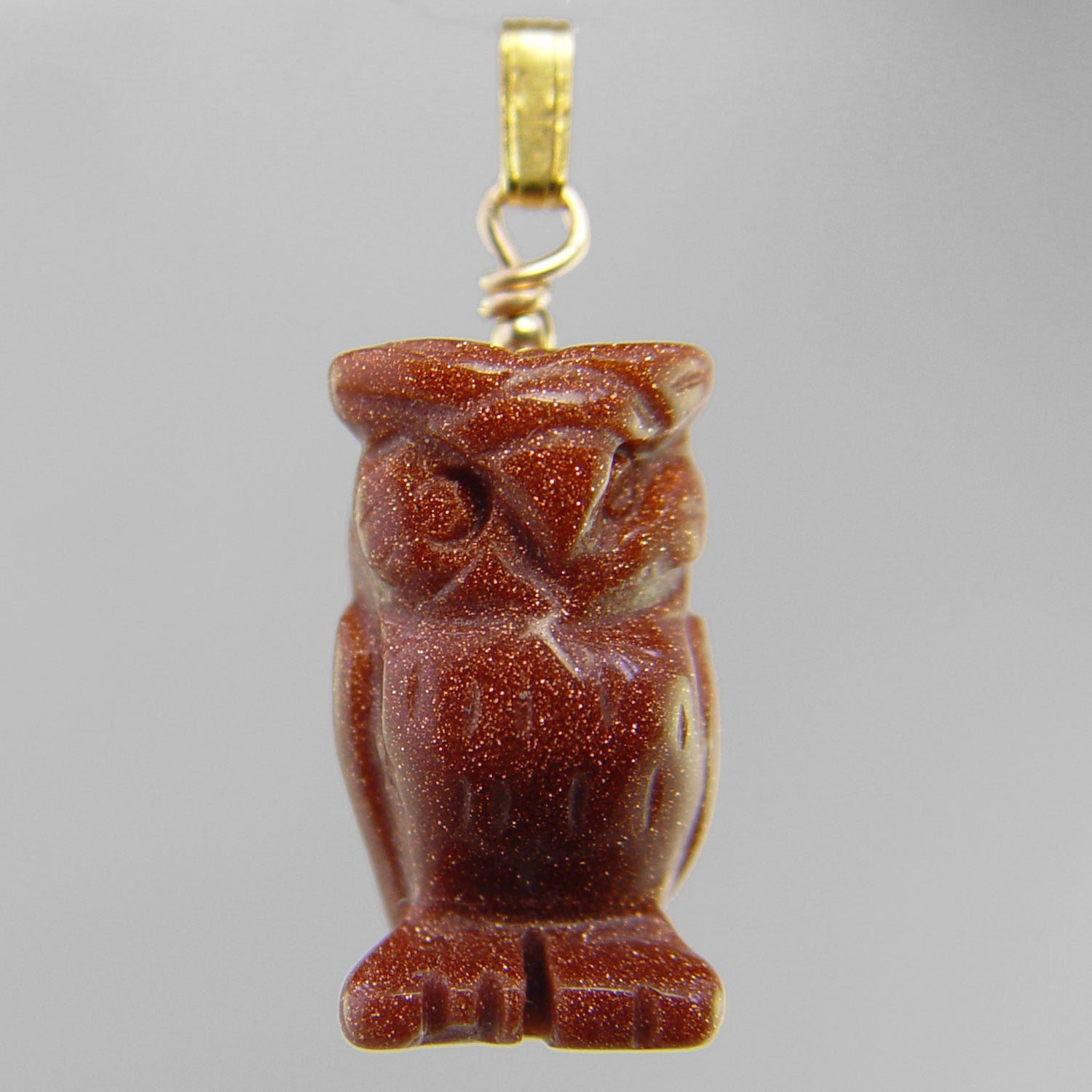 Goldstone Owl Pendant