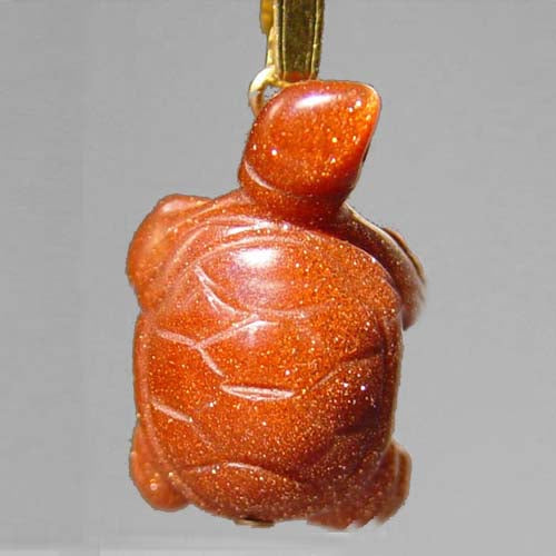 Goldstone Turtle Pendant