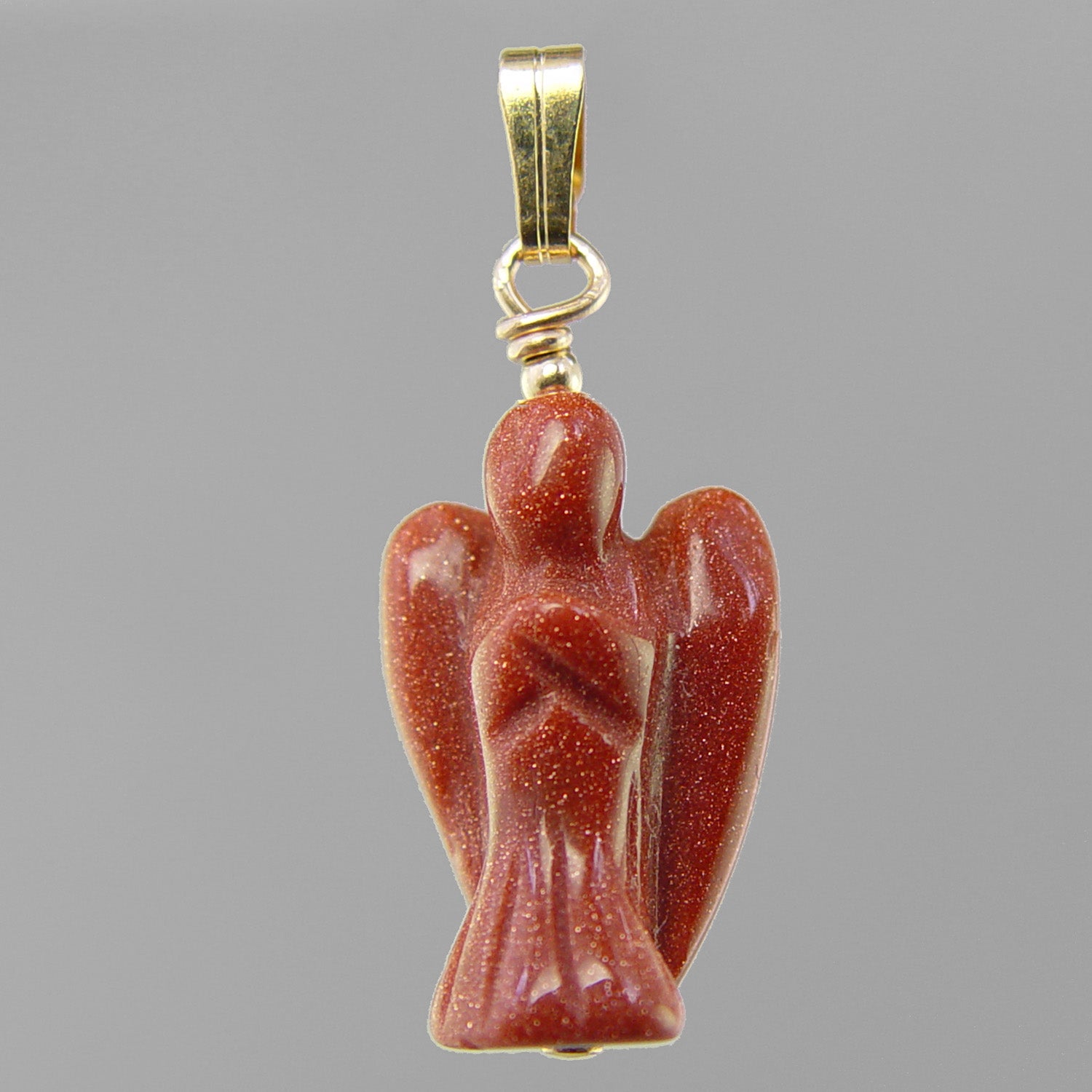 Goldstone Angel Pendant