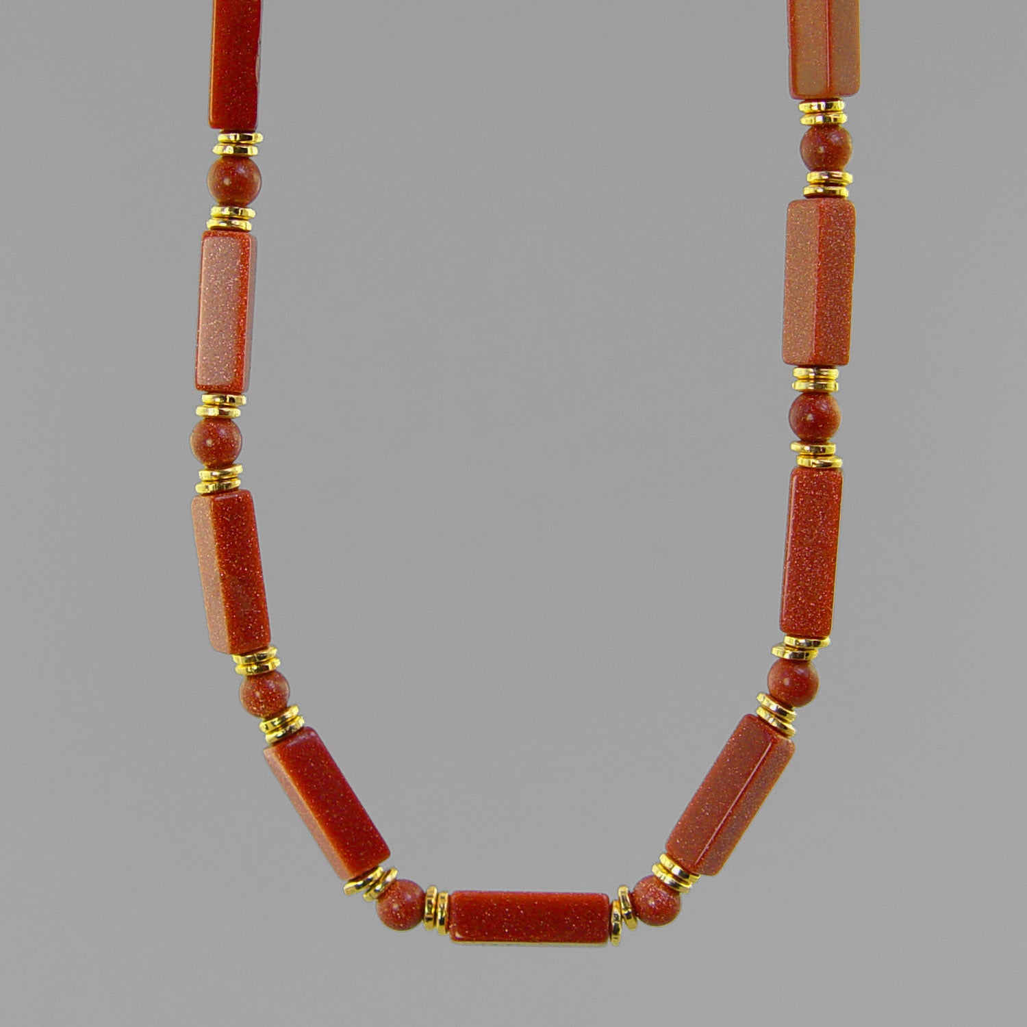 Goldstone Rectangle Necklace